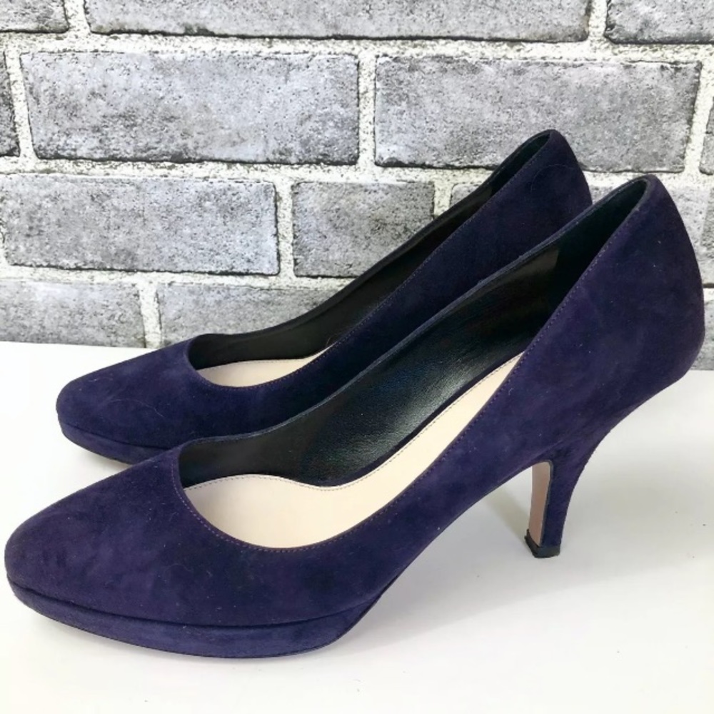 Prada Womens Purple Suede Heels Shoes Size 8.5